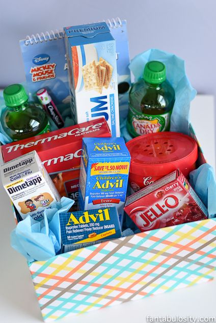 Sick Kit - Get Well Gift for Kids & Mom http://fantabulosity.com #HealthySavings #ad Get Well Soon Basket, Get Well Baskets, Sick Gift, Get Well Gift Baskets, Gift Baskets For Him, Boyfriend Gift Basket, Kids Gift Baskets, Baskets For Men, Gift Baskets For Men