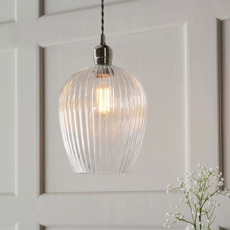 You are all loving our Hoburne Pendants at the moment 😍 #home #homedecor #interiorlighting #lightinginspo #lighting Ribbed Pendant Light, Cottage Wall Lights, Hall Lighting Ideas, Kitchen Pendant Lights, House Lounge, Moms Kitchen, Breakfast Bar Lighting, Glass Pendant Ceiling Light, Glass Ceiling Pendant