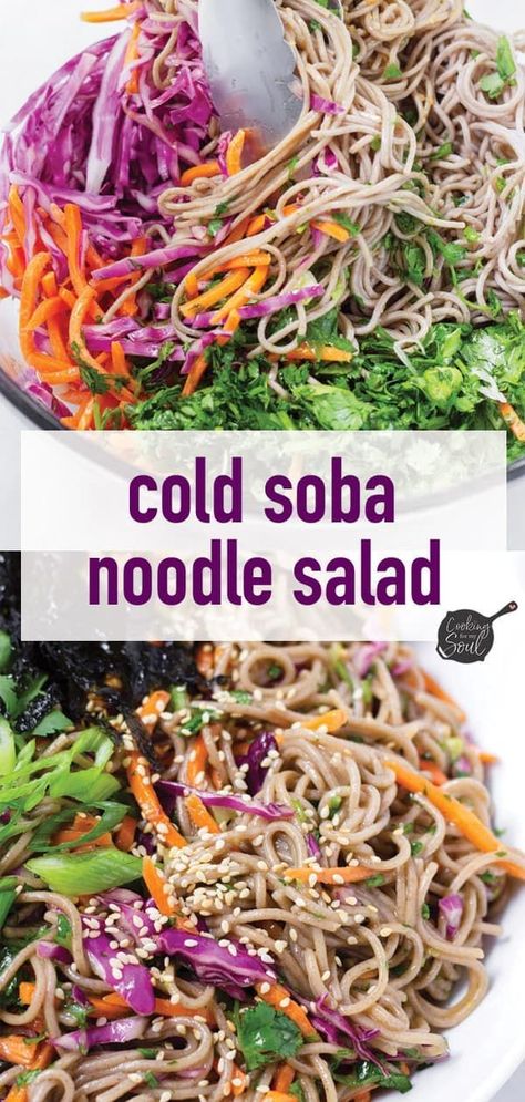 Cold Soba Noodle Recipe, Cold Soba Noodle Salad, Noodles Salad, Soba Salad, Buckwheat Soba Noodles, Soba Noodles Recipe, Grain Salads, Follicular Phase, Soba Noodle Salad