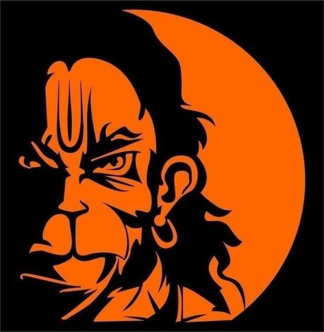 Hanuman Face, In Car, Scooters, Orange, Black