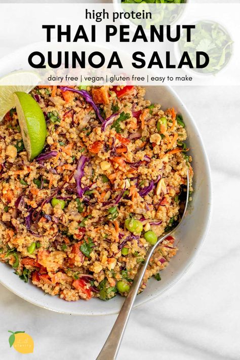 Thai Quinoa Salad, Thai Quinoa, Quinoa Recipes Easy, Vegan Quinoa Salad, Quinoa Recipes Healthy, Quinoa Salad Recipe, Easy Quinoa, Vegan Quinoa, Gluten Free Recipe