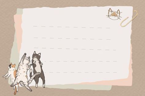 Cat lover pattern lined note paper desig... | Free Vector #Freepik #freevector #ornament Note Paper Template, A6 Journal, L Wallpaper, Notepaper, Note Writing Paper, Cat Frame, Cat Background, Memo Paper, Background Powerpoint