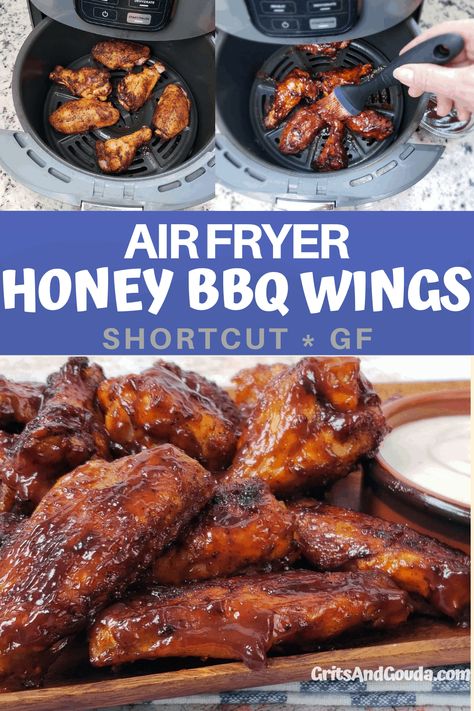 Air Fry Bbq Chicken Wings, Chicken Wing Recipes Air Fryer Honey Bbq, Air Fryer Chicken Wings With Sauce, Air Fryer Chicken Wings Honey Bbq, Recipe For Wings In Air Fryer, Air Fryer Bbq Wings, Air Fryer Chicken Wings Bbq, Air Fryer Barbecue Chicken Wings, Honey Bbq Wings Air Fryer