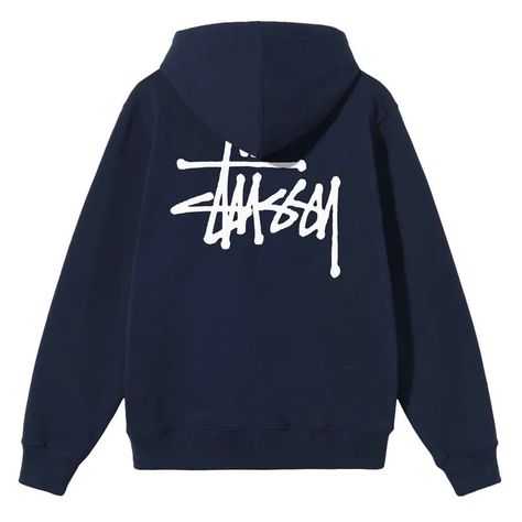 Basic Stüssy Hoodie — Navy Blue - Stussyhoodie - Medium Stüssy Hoodie, Stussy Clothing, Applique Hoodie, Stussy Hoodie, Hoodie Store, Yellow Hoodie, Hoodie For Men, Usa Outfit, Embroidered Hoodie