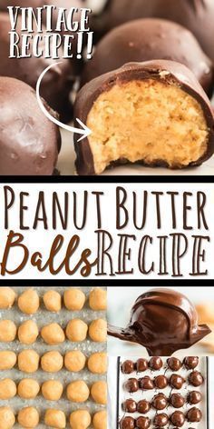 Peanut Butter Balls Recipe, Butter Balls, Crispy Rice, Christmas Candy Recipes, Peanut Butter Balls, Fun Foods, Peanut Butter Recipes, Homemade Candies, Balls Recipe