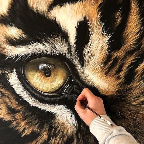 Discover&Share Your Art on Instagram: “❤❤ Amazing Eye of the Tiger Drawing by @gina.hawkshaw ❤❤ ---------------------------------------------------------------- ✔If You Like the…” Tiger Art Drawing, Wildlife Painting, Tiger Drawing, Eye Of The Tiger, Tiger Painting, Wildlife Artwork, Big Cats Art, Gouache Art, Wildlife Paintings