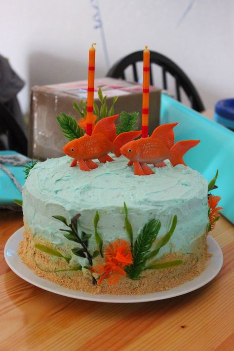 Goldfish Cake Ideas, Goldfish Cake, Goldfish Party, Baby Birthday Cakes, Long Gone, Baby Birthday, Goldfish, Birthday Cakes, Cake Ideas