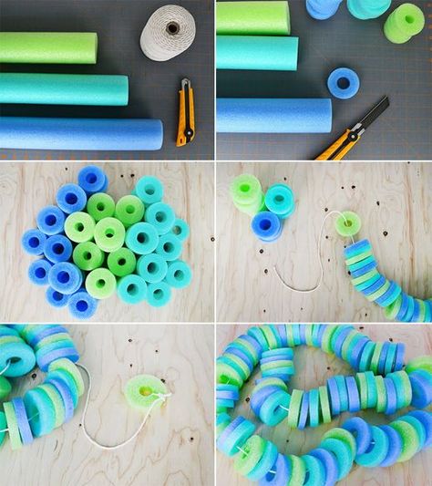 Pool Noodle Garland, Diy Candyland, Pool Noodle Crafts, Candy Land Birthday Party, Pool Birthday, Candyland Birthday, Candyland Party, Pool Noodle, Candy Theme