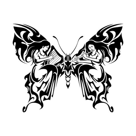 Check out this awesome 'Tribal+Butterfly' design on @TeePublic! Tattoo Wall Art, Facebook Bio, Butterfly Tattoo Meaning, Butterfly Back Tattoo, Fairy Silhouette, Music Tattoo Designs, Butterfly Tattoo Designs, Music Tattoo, Music Tattoos