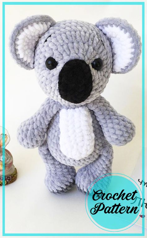 Big Koala Amigurumi Crochet Free PDF Pattern - Amigurumiday Confection Au Crochet, Crochet Baby Toys, Crochet Animals Free Patterns, Crochet Teddy Bear, Crochet Amigurumi Free Patterns, Crochet Amigurumi Free, Haken Baby, Crochet Teddy, Crochet Animal Patterns