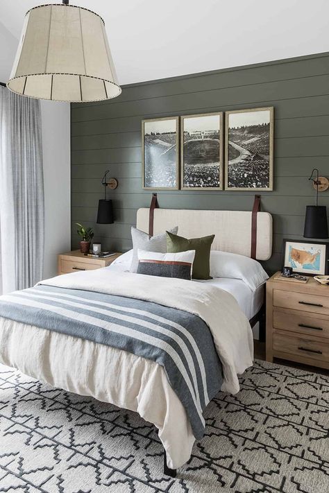 boys-farmhouse-bedroom-ideas-3 Boys Farmhouse Bedroom, Green Boys Room, Mindy Gayer Design, Boys Room Design, Big Boy Bedrooms, Boy Bedroom Design, Teen Boy Bedroom, Big Boy Room, Bedroom Green