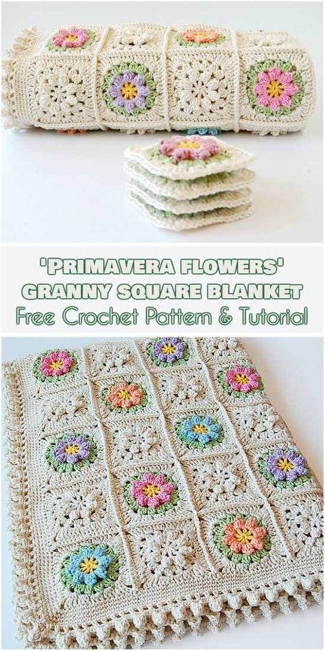 Art Au Crochet, Granny Blanket, Flower Granny Square, شال كروشيه, Crochet Granny Square Blanket, Crochet Granny Square, Haken Baby, Crochet Borders, Crochet Square Patterns