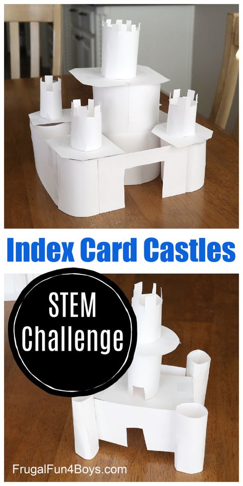 Index Card Castles {STEM Challenge} - Frugal Fun For Boys and Girls Medieval Stem Activities, Stem Challenges Middle School Team Building Activities, Medieval Times Activities For Kids, Middle Ages Activities For Kids, Medieval Activities For Kids, No Prep Stem Activities, Projects For Middle Schoolers, Simple Stem Projects, Middle School Stem