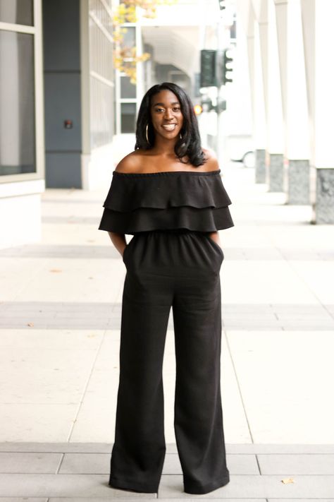 Off Shoulder Pantsuit, Jumpsuit Diy, Jumpsuit Prom Dress, Sew Tutorials, Wedding Guest Outfit Spring, A To Do List, Off The Shoulder Jumpsuit, Party Outfits Night, Off Shoulder Jumpsuit