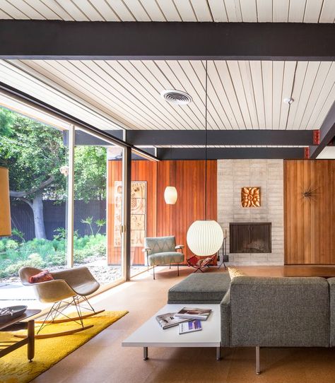 Contemporary Ceiling Design, Mid Century Modern Living Room Decor, Andong, Midcentury House, Gyeongju, House Ceiling Design, Ceiling Design Modern, Mid Century Modern Living, Mid Century Modern Living Room