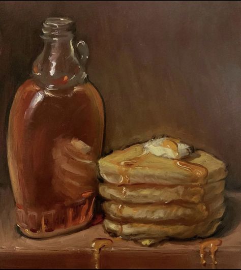 Pancakes Syrup, Arte Peculiar, Images Kawaii, Food Painting, Still Life Oil Painting, Gcse Art, Still Life Painting, Art Plastique, Pretty Art