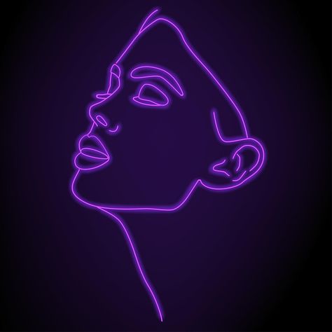 Neon Silhouette, Neon Pictures, Icon Ig, Girl Vector, Purple Neon, Red Neon, Neon Logo, Illustration Portrait, Blue Neon