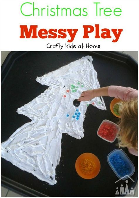 Baby Christmas Activities, Tuff Tray Ideas Toddlers, Messy Play Activities, Christmas Activities For Toddlers, Tuff Spot, Christmas Units, Shaving Foam, Play Activity, Preschool Christmas Crafts