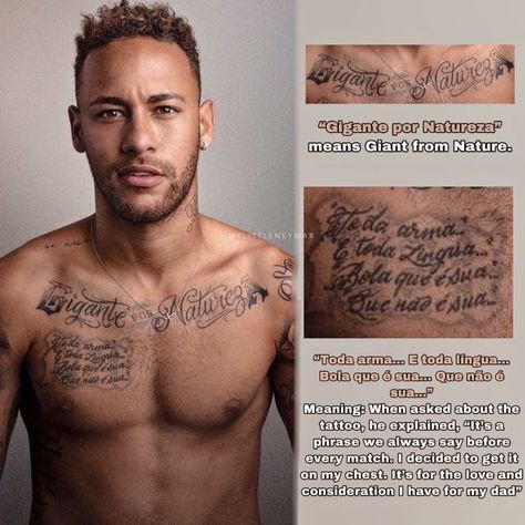 Neymars Tattoo, Neymar Shhh Tattoo, Football Players Tattoos, Football Player Tattoo, Neymar Neck Tattoo, Uncharted Quotes, Neymar Tattoo, Chest Tattoo Writing, Shhh Tattoo