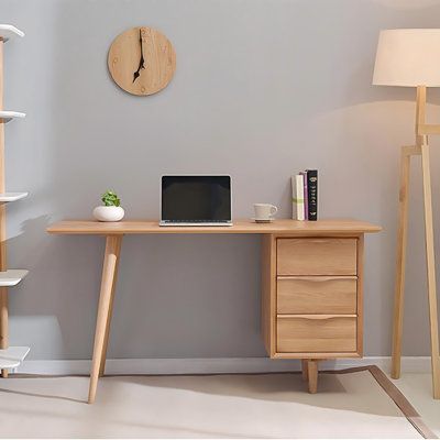 Small L Shaped Desk, Oak Office Desk, Rectangular Desk, L Shaped Desk, Drawer Storage, 3 Drawer, Home Office Desks, Round Corner, Storage Drawers