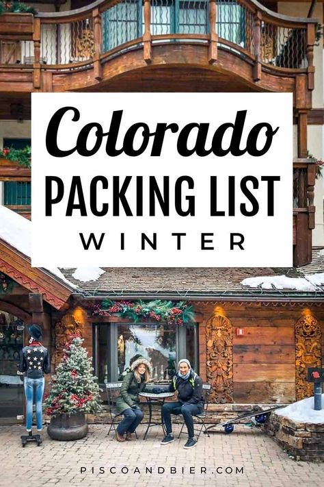 Packing list for Colorado winter: What to pack for Colorado in winter? Looking for a Colorado packing list winter? Here's Colorado winter weekend packing list with everything you need for Colorado in winter. Pack For Colorado Winter, Packing For Breckenridge Colorado, What To Wear Colorado Winter, How To Dress In Colorado Winter, Colorado Winter Packing List, What To Pack For A Ski Trip To Colorado, Winter Outfits For Colorado, Colorado In February Outfits, Colorado In January