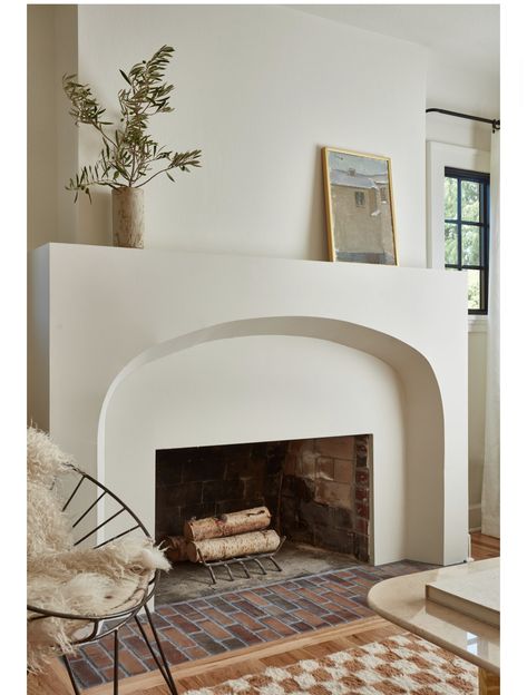 California Fireplace Ideas, Tudor Home Fireplace, Arched Fireplace Ideas, Fireplace Low Ceiling, Modern Cottage Fireplace, Mediterranean Fireplace Ideas, Modern Tudor Interiors, Tudor Home Interior, Imperfect Photography