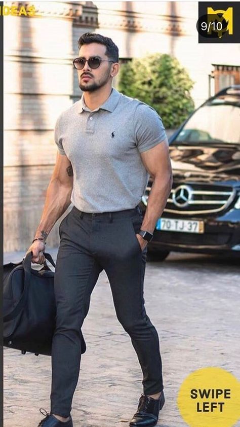 Men Formal Outfit, Outfits For Big Men, Black Pants Outfit, Polo Shirt Outfits, Mens Smart Casual Outfits, Men Fashion Classy, Polo Outfit, Mens Casual Outfits Summer, Office Casual Outfit