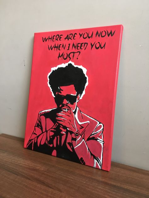 After Hours The Weeknd Painting, The Weeknd Acrylic Painting, The Weeknd Artwork, The Weekend Painting Canvas, Music Canvas Art, The Weeknd Painting Ideas, The Weeknd Canvas Painting, The Weeknd Gifts, The Weeknd Gift Ideas