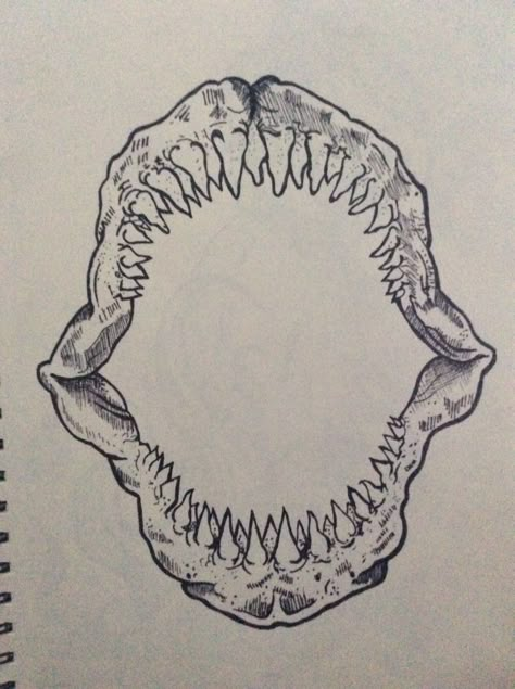 Shark Jaw Drawing, Shark Tooth Tattoo, Mouth Tattoo, Tooth Tattoo, Chest Tattoo Ideas, Spartan Tattoo, Chest Hair, Palm Tattoos, Ocean Tattoos