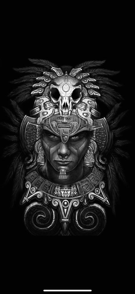 Aztec Warrior Wallpaper, Tattoos Warrior, Aztec Warrior Tattoo, Aztec Tattoos Sleeve, Azteca Tattoo, Aztec Drawing, Aztec Artwork, Jaguar Tattoo, Aztec Wallpaper