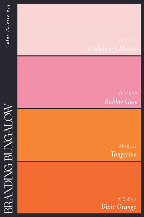 Pink And Orange Color Palette Hex Codes, Pink Orange Pallete, Girly Color Pallete, Yellow Orange Pink Color Palette, Orange Pink Brown Color Palette, Orange And Pink Palette, Color Palette Orange Pink, Pink And Orange Instagram Feed, Color Palette Girly