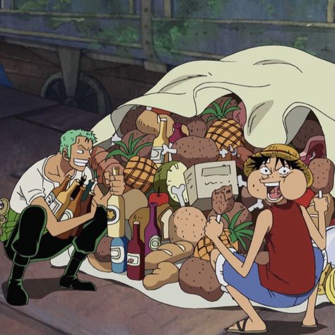 One Piece Iconic Moments, One Piece Food Anime, One Piece Low Quality, Luffy Eating, Zoro And Luffy, Zoro Chopper, Luffy Icon, One Piece Chopper, رورونوا زورو