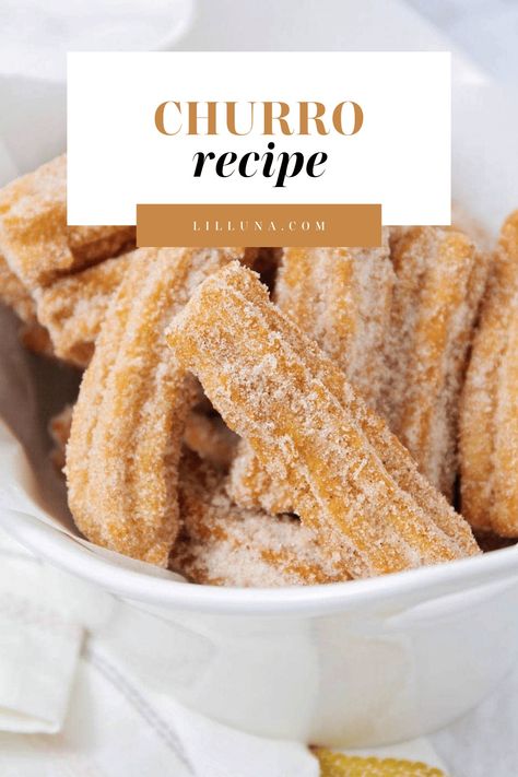 This churro recipe is a family favorite! It's hard NOT to love this treat when it reminds you of the Happiest Place on Earth! #disneylandchurros #copycatchurros #churros #homemadechurros #deliciouschurros Spanish Churros Recipe, Best Churros Recipe, Gluten Free Donuts Baked, Homemade Churros Recipe, Churro Recipe, Easy Churros, Easy Churros Recipe, Homemade Churros, Italian Pizza Recipe