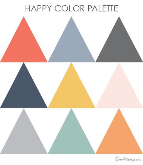 Happy color palette - gray coral navy gold orange dusty blue rose Grey Gardens House, Happy Color Palette, Apartment Color Schemes, Palettes Color, Grey Color Palette, Decorating Themes, Trendy Living Rooms, Happy House, Trendy Bedroom