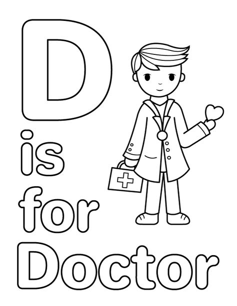 Hospital Theme Preschool Activities, Doctor And Nurse Crafts For Preschool, Doctor Lesson Plans Preschool, Toddler Doctor Activities, D Is For Doctor Preschool, Doctor Coloring Pages Free Printable, Preschool Doctor Theme, Doctor Art Preschool, Preschool Doctor Activities