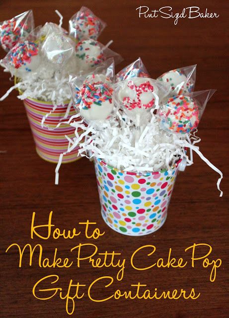 Pint Sized Baker: How to Make a Pretty Cake Pop Gift Container + A Giveaway Cake Pops Wrapping Ideas, Cake Pop Presentation, Cake Pop Bouquet Ideas, Cake Pop Boxes Diy, Cake Pop Arrangement Ideas, Cake Pop Gift, Cake Pop Centerpiece, Christmas Cake Pops Recipe, Cake Pop Boxes