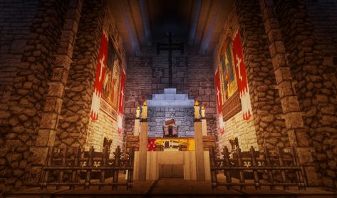 The altar of the church Minecraft Altar, Minecraft Castle Walls, Church Altar, Minecraft Castle, Minecraft Map, Castle Wall, Minecraft Buildings, Minecraft Projects, The Church