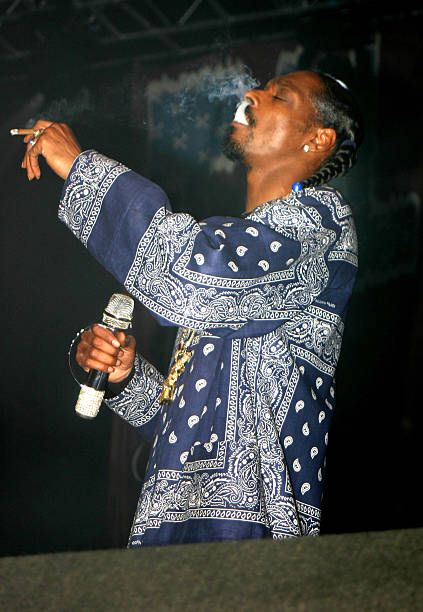 Snoop Dogg in Concert at the Manchester Evening News Arena - July 11, 2005 Aaliyah Bandana, Crip Bandana, Crip Gang, Gangsta Art, Boondocks Drawings, 90s Rappers Aesthetic, Hip Hop Aesthetic, 90s Rappers, School Pics