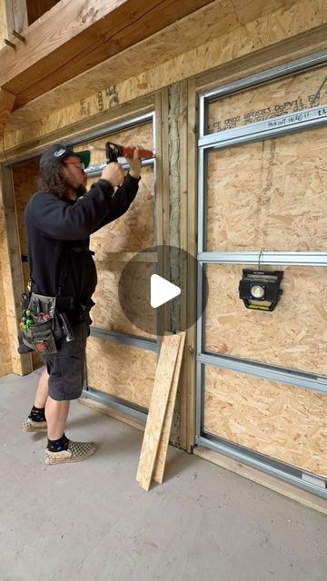 Oli Lee on Instagram: "Another little job ticked off today. Packing out the front of the pocket hole doors to bring them level with the osb wall lining. This will give me a nice flat surface to clad with my lovely reclaimed timber.
I’ve been using this @fischer_uk high tack ms and it’s a dream. Comes out of the tube with ease and sticks like hell.
Saves me having assort of screws popping out into the pocket door void.

#carpenter #snagging #fischer #sticky #pocketdoor #cabinbuild #osb #diy" Osb Door, Osb Walls, Timber Front Door, Cabin Build, Pocket Door, Best Flats, Reclaimed Timber, Pocket Hole, Pocket Doors