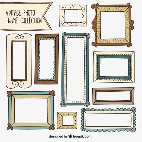 Picture Frame Illustration, Framed Tattoo, Stamp Frame, Color Pencil Illustration, Doodle Frame, Doodle Frames, Bullet Journal Notes, Vintage Photo Frames, Picture Frame Designs