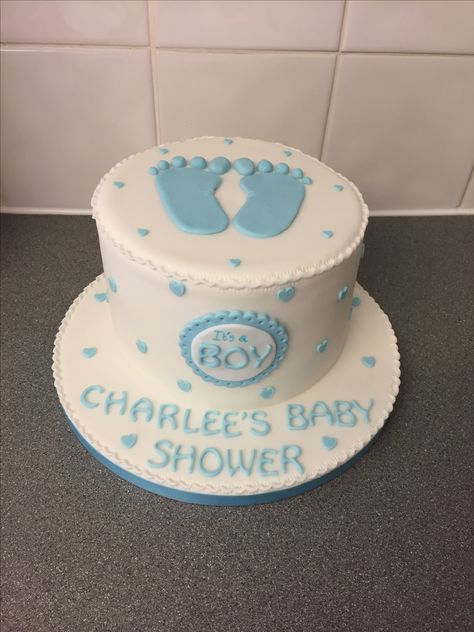 Classic baby shower cake Baby Shower Cake Designs Simple, Welcome Baby Boy Cake Ideas, Cake For Newborn Baby Boy, Small Baby Shower Cake, Baby Shower Cake For Boy, Baby Boy Shower Cakes, Its A Boy Cake, Mermaid Baby Shower Cake, Gateau Baby Shower Garcon