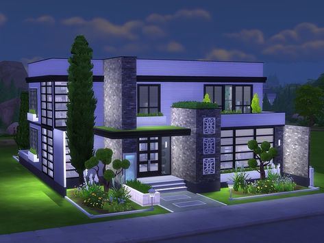 lenabubbles82's Modern Vista No CC Casas The Sims Freeplay, Sims 4 Modern House, Modern Minecraft Houses, Rumah Minecraft Sederhana, Minecraft Mansion, Sims Freeplay Houses, Minecraft Houses Blueprints, Minecraft House Plans, Sims Houses