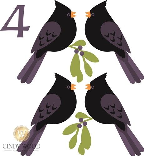 On the fourth day of Christmas my true love sent to me: 4 Calling Birds 3 French Hens 2 Turtle Doves and a Partridge in a Pear Tree 4 Calling Birds, Colly Birds, Two Turtle Doves, Turtle Doves, Turtle Dove, 12 Days Of Christmas, Round Stickers, Olaf The Snowman, True Love