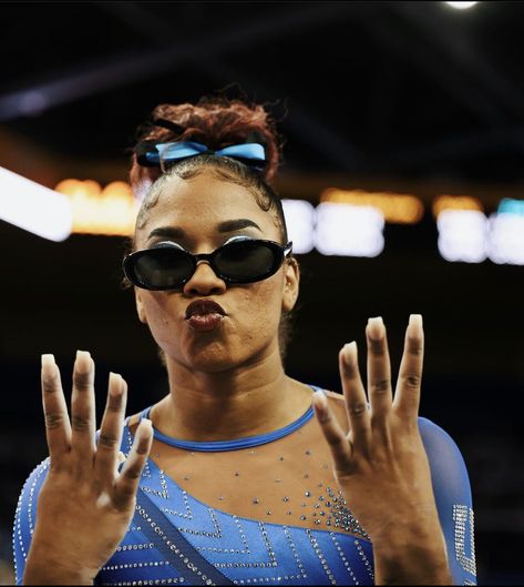 Ucla Gymnastics, Gymnastics Pics, Gymnastics Aesthetic, Ucla College, Gymnastics Wallpaper, Ucla University, College Gymnastics, Gymnastics Posters, Jordan Chiles