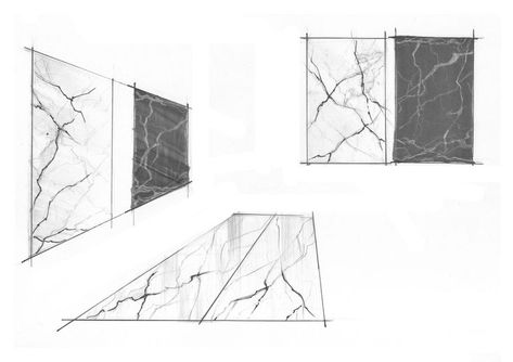 Marble Interior Design, Texture Sketch, Marble Interior, Interior Design Renderings, Interior Architecture Drawing, Interior Design Drawings, Texture Drawing, Fashion Drawing Tutorial, Architecture Sketchbook