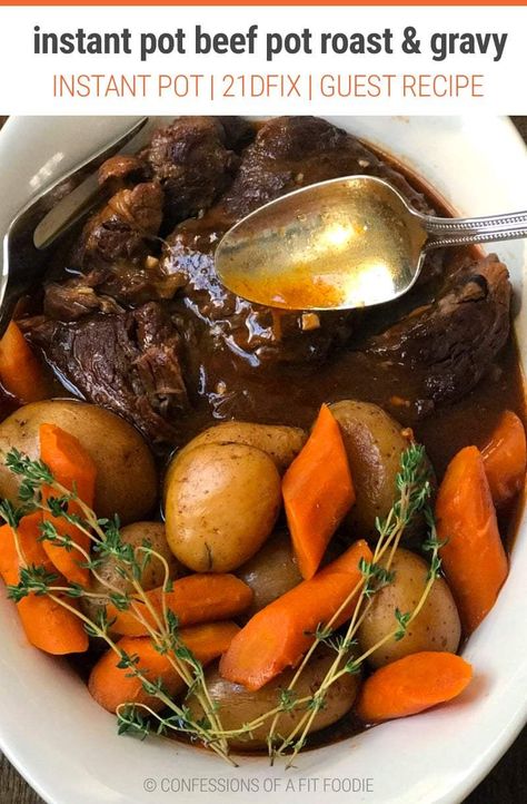 Instant Pot Beef Pot Roast With Carrots & Potatoes Instant Pot Roast, Instant Pot Pot Roast, Roasted Potatoes And Carrots, Classic Pot Roast, Best Pot Roast, Healthy Instant Pot, Beef Pot Roast, Potted Beef, Carrots And Potatoes