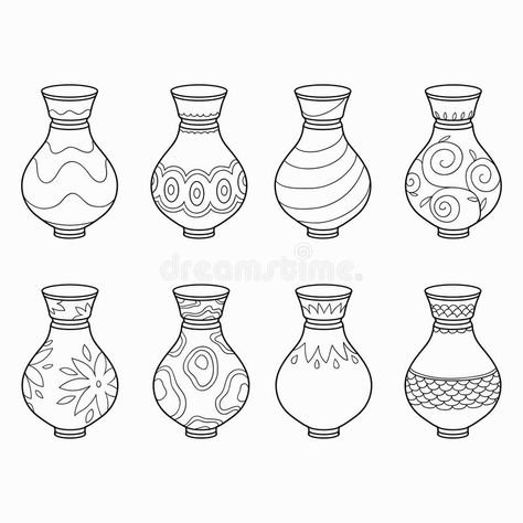 Coloring book (vases). Coloring book for children (vases , #AD, #book, #Coloring, #children, #vases #ad Painted Pots Diy, Pottery Painting Designs, Elementary Art Projects, Pot Designs, Spring Art, African Design, Art Classroom, Art Club, Elementary Art