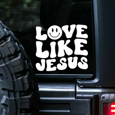 Christian Car Stickers, Jesus Decals, Christian Car Decals, Christian Decals, Law Of Attraction Meditation, Car Dream, Car Sticker Design, Church Youth, Love Like Jesus