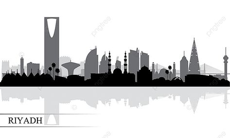 Riyadh City, Silhouette Background, City Skyline Silhouette, Skyline Silhouette, Sydney City, City Silhouette, Free City, Blue Sky Background, Silhouette Illustration