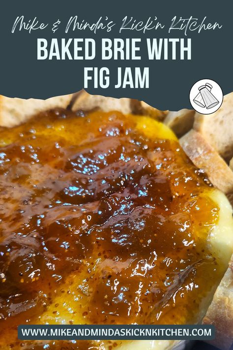 If you are looking for an appetizer that will please the whole crowd, try our Baked Brie with Fig Jam. Sweet and savory served on warm bread. #foodie #foodblogger #thanksgiving #mealplanning #baking #kicknkitchen #Brie #Appetizers Baked Brie With Fig Jam, Brie With Fig Jam, Brie Appetizers, Baked Eggplant Recipes, Baked Brie With Jam, New Years Eve Snacks, Brie Cheese Recipes, Fig Jam Recipe, Brie Appetizer